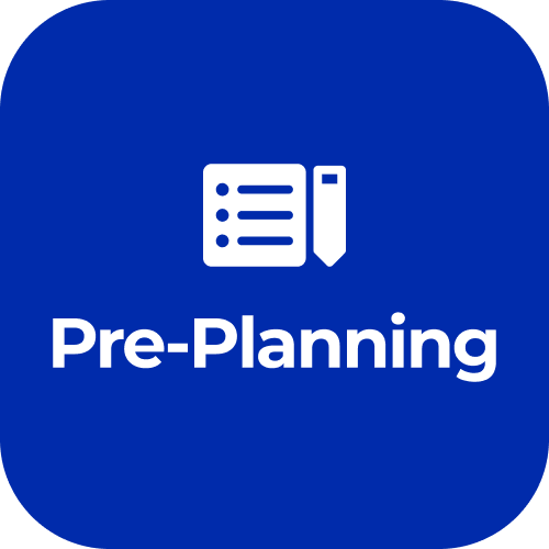CD4A Stage Icon in blue colour for Phase 1 Stage 1 - Pre-planning