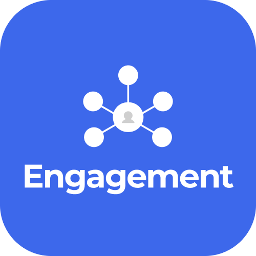 CD4A Stage Icon in blue colour for Phase 1 Stage 3 - Engagement