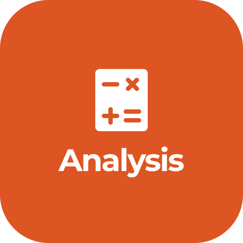CD4A Stage Icon in orange colour for Phase 3 Stage 9 - Analysis